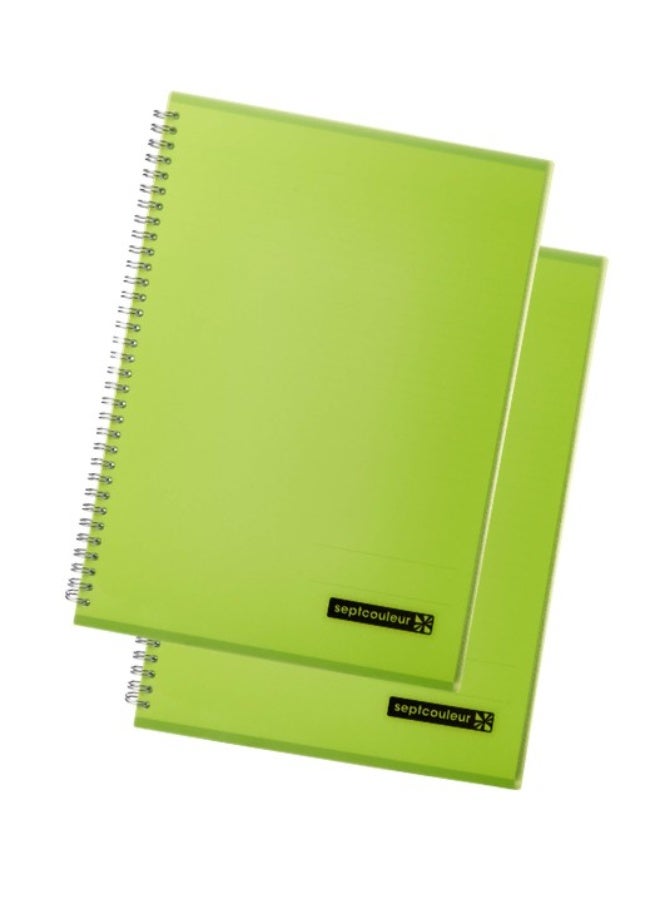 Maruman Septcouleur A4 Notebook 2 Pack - Green - Image 1